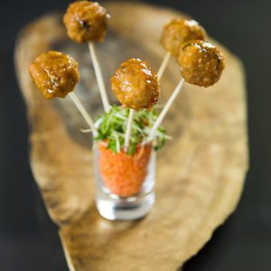 Chicken Lollipop off the bone - luxury event and wedding catering with Asian flavours